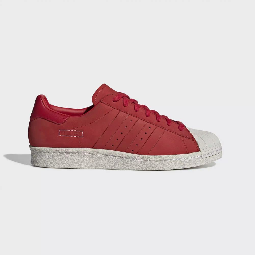 Adidas Superstar 80s Tenis Rojos Para Hombre (MX-30825)
